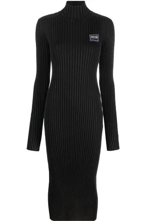 VERSACE Abito midi a coste