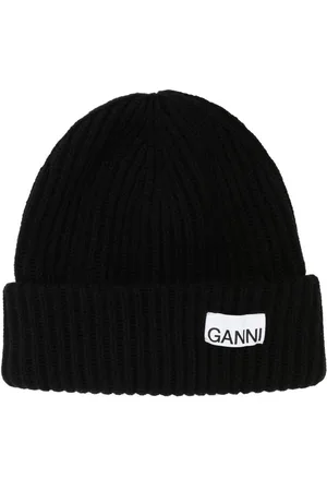 Ganni Berretto a coste con applicazione