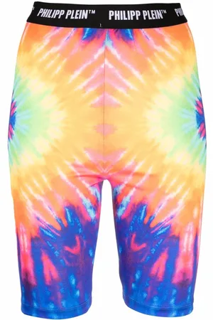 Philipp Plein Shorts da ciclismo con fantasia tie dye