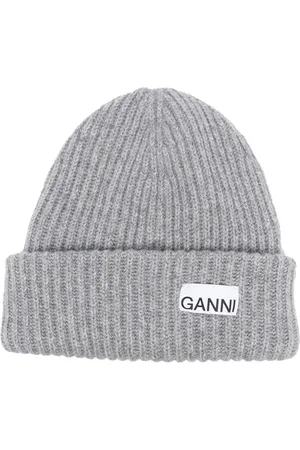 Ganni Berretto a coste con applicazione