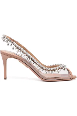 Aquazzura Pumps Temptation Crystal con cinturino posteriore
