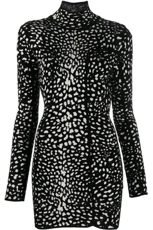 Roberto Cavalli Abito corto leopardato jacquard