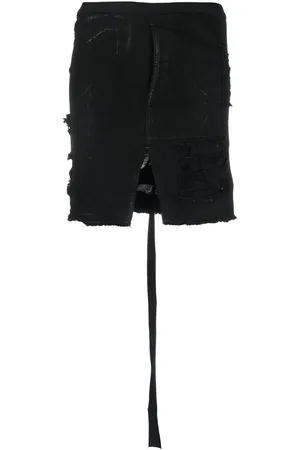 Rick Owens Minigonna denim con effetto vissuto
