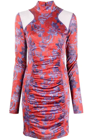 VERSACE Abito corto con stampa paisley