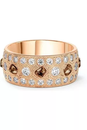 De Beers Donna Fascia - Anello a fascia Talisman grande in oro rosa 18kt con diamanti - ROSE GOLD