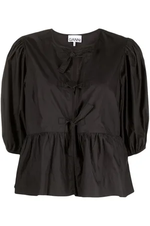 Ganni Blusa con maniche a palloncino