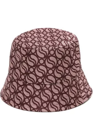 Stella McCartney Donna Cappello Bucket - Cappello bucket con stampa monogramma - Rosso
