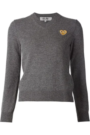 Comme des Garçons Maglione con scollo a V e cuore ricamato
