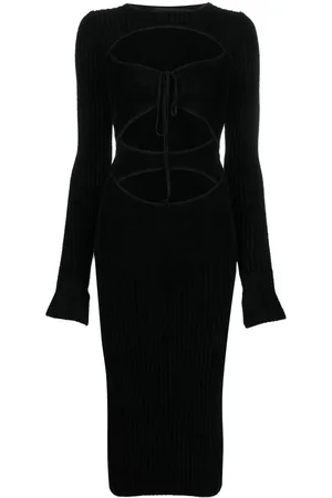 ANDREADAMO Abito midi a coste con cut-out