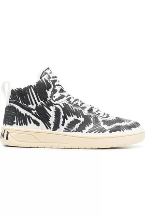 Marni Sneakers alte con stampa - Bianco