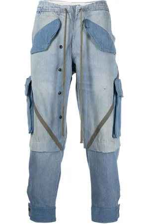 GREG LAUREN Jeans affusolati con inserti