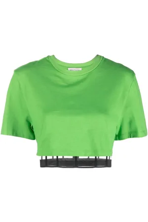 Alexander McQueen T-shirt crop con dettaglio cut-out
