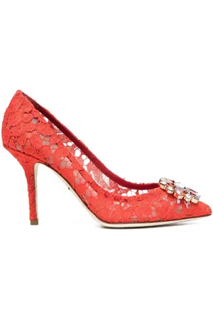 Dolce & Gabbana Pumps Lace Rainbow con spilla 60mm