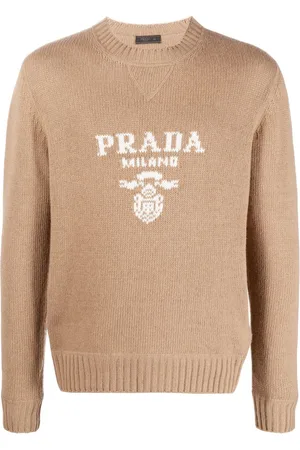 Prada Maglione con logo a intarsi