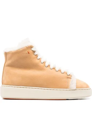santoni Sneakers alte con bordo in shearling