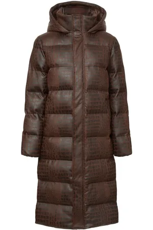 Unreal Fur Cappotto imbottito con effetto pelle di coccodrillo