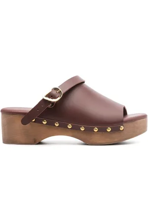 Ancient Greek Sandals Clogs in pelle con fibbia