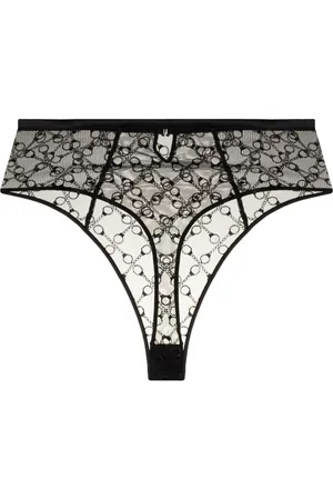 Kiki de Montparnasse Perizoma a vita alta con ricamo