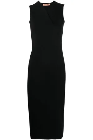 YVES SALOMON Abito midi con scollo a V