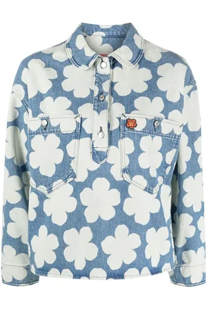 Kenzo Polo denim con stampa Hana Dots