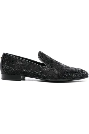 VERSACE Mocassini Barocco Silhouette con strass
