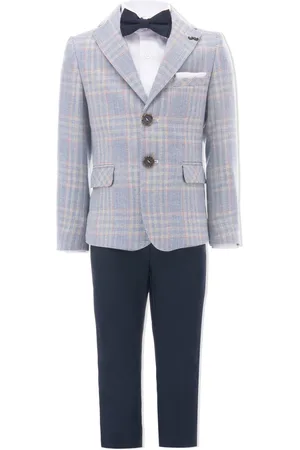 M. Moustache Plaid peak-lapel suit