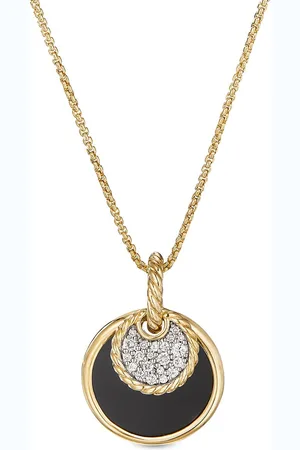 David Yurman Collana DY Elements Convertible in giallo 18kt con onice e diamanti