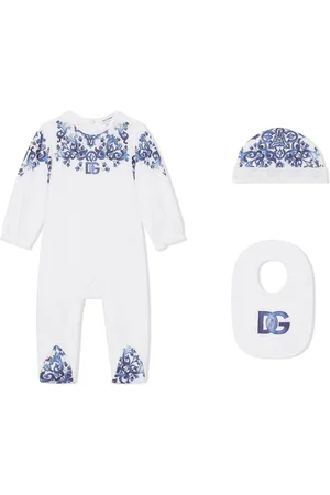 Dolce & Gabbana Set neonato con stampa maioliche