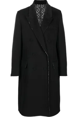 Fendi Cappotto doppiopetto con stampa FF