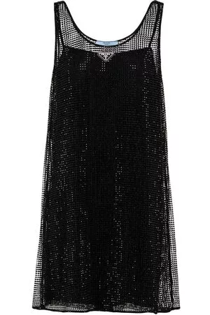 Prada Donna Vestiti con strass - Abito con strass - Nero