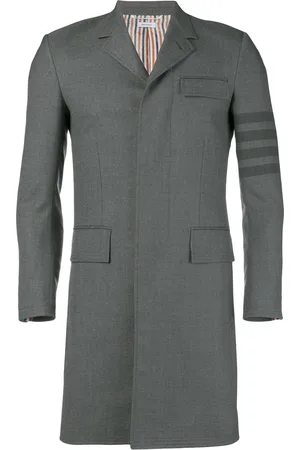 Thom Browne Cappotto midi con dettaglio righe