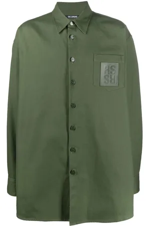 RAF SIMONS Camicia oversize con applicazione logo