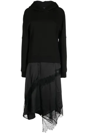 GOEN.J Abito midi con bordo in pizzo