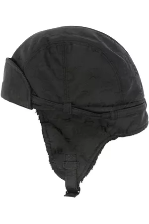 MISBHV Donna Copri orecchie - Cappello in stile pilota con stampa monogramma - Nero