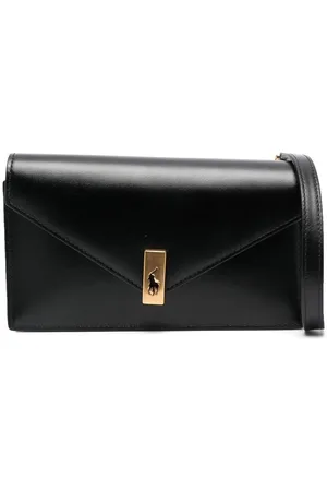 Ralph Lauren Borsa a tracolla con placca logo in pelle