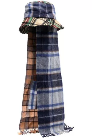 Marine Serre Donna Cappello Bucket - Cappello bucket tartan - Marrone