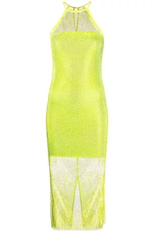 Patrizia Pepe Abito smanicato con strass - Giallo