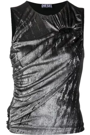 Diesel Donna Tank top - Canotta lamé - Nero