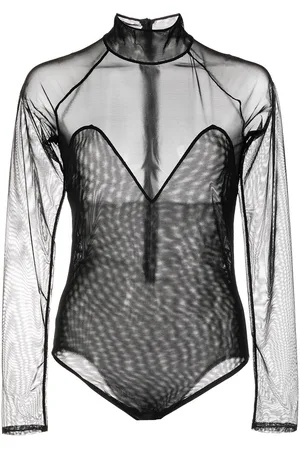 FLEUR DU MAL Body in rete con maniche lunghe