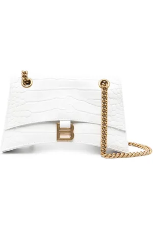 Balenciaga Borsa a spalla Crush piccola con effetto coccodrillo