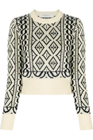 Golden Goose Maglione corto con motivo geometrico