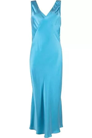 ASCENO Donna Abiti sottoveste - Abito in stile sottoveste Bordeaux - Blu