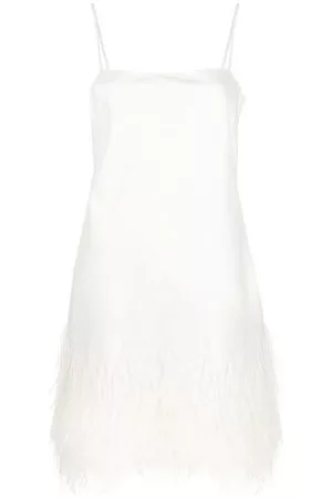 Ralph Lauren Donna Vestiti con piume - Abito corto con piume - Bianco