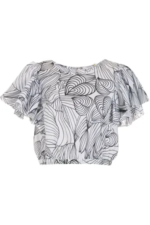 Isolda Blusa crop Sabiá con stampa