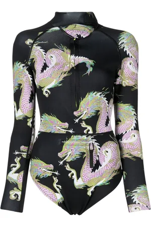 Cynthia Rowley Costume intero Dragon con stampa grafica