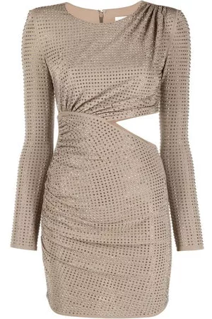 Self-Portrait Donna Vestiti sexy - Abito corto con strass - Grigio