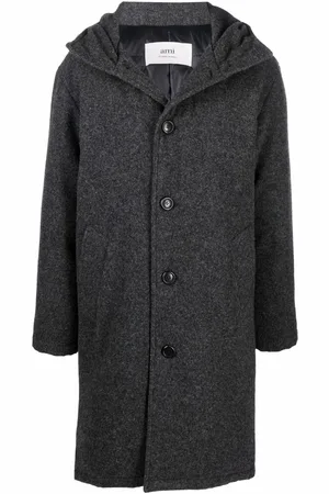 Ami Cappotto monopetto con cappuccio