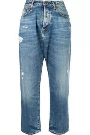 R13 Jeans boyfriend con effetto vissuto Bain - Blu