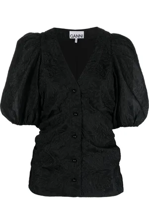 Ganni Blusa con effetto jacquard