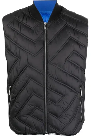 VERSACE Gilet Greca trapuntato con zip